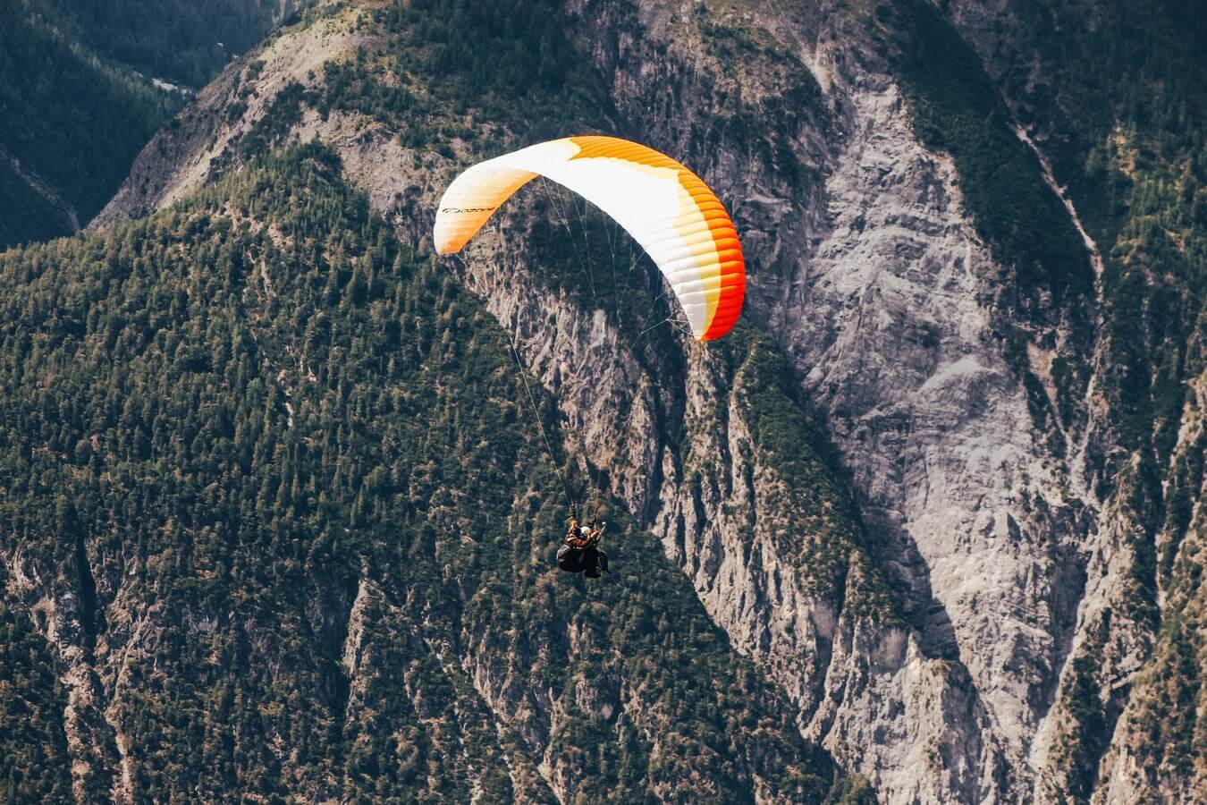 parachuting from the mountains